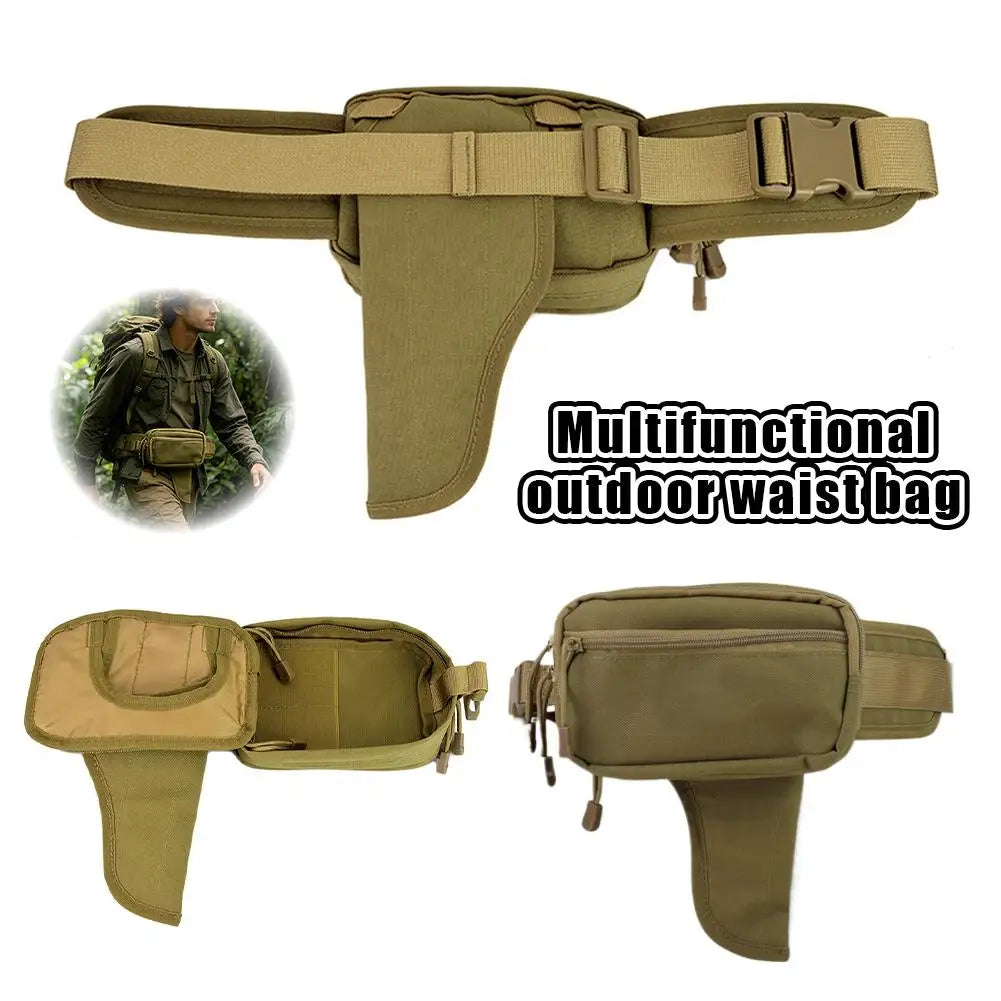 Multifunctional Outdoor Waist Bag Foldable EDC Fanny Pack Crossbody Shoulder Bag with Multiple Pockets for Travel Hiking Quake