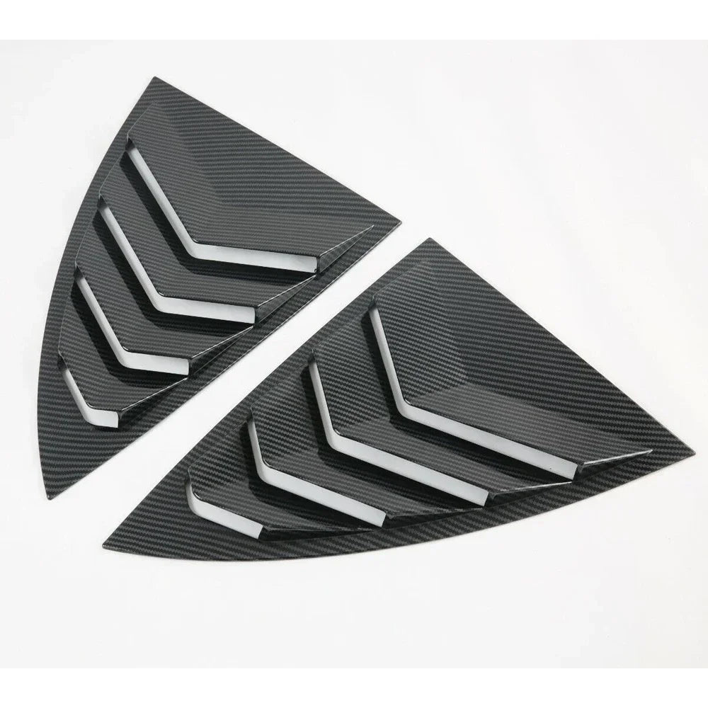 For Tesla Model Y 2019-2023 Car Rear Louver Window Side Shutter Cover Trim Sticker Vent Scoop ABS Carbon Fiber Black Accessories Quake