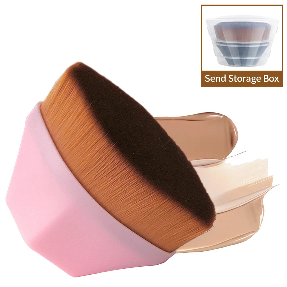1PC Foundation Brushes Makeup Korean Professional Cosmetics BB Cream Powder Make Up Brush Short Handle Magic Foundation Brush Quake Pink