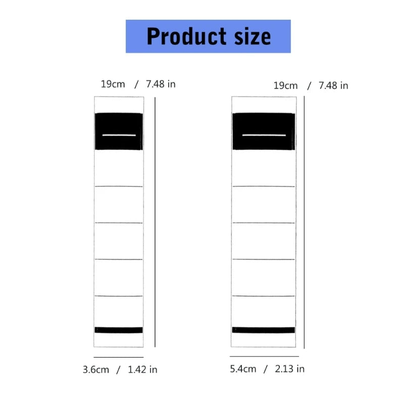 100Pcs White Self Adhesive Labels for Slim Binders Folder Spine Label 5.4x19cm 3.6x19cm Folder Spine Sticker for Office K1KF Quake