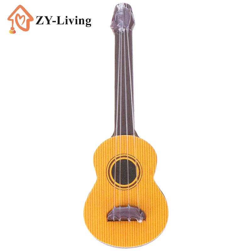 1:12 Dollhouse Musical Instrument Model Miniature Classical Guitar Home Living Scene Decor Toy Doll House Accessories Quake