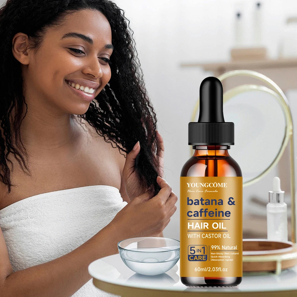 Batana & caffeine HAIR OIL Reduct Hair Loss Prevent Split Hair Care Product Nourish Moisturize Improve Hair Quality Quake