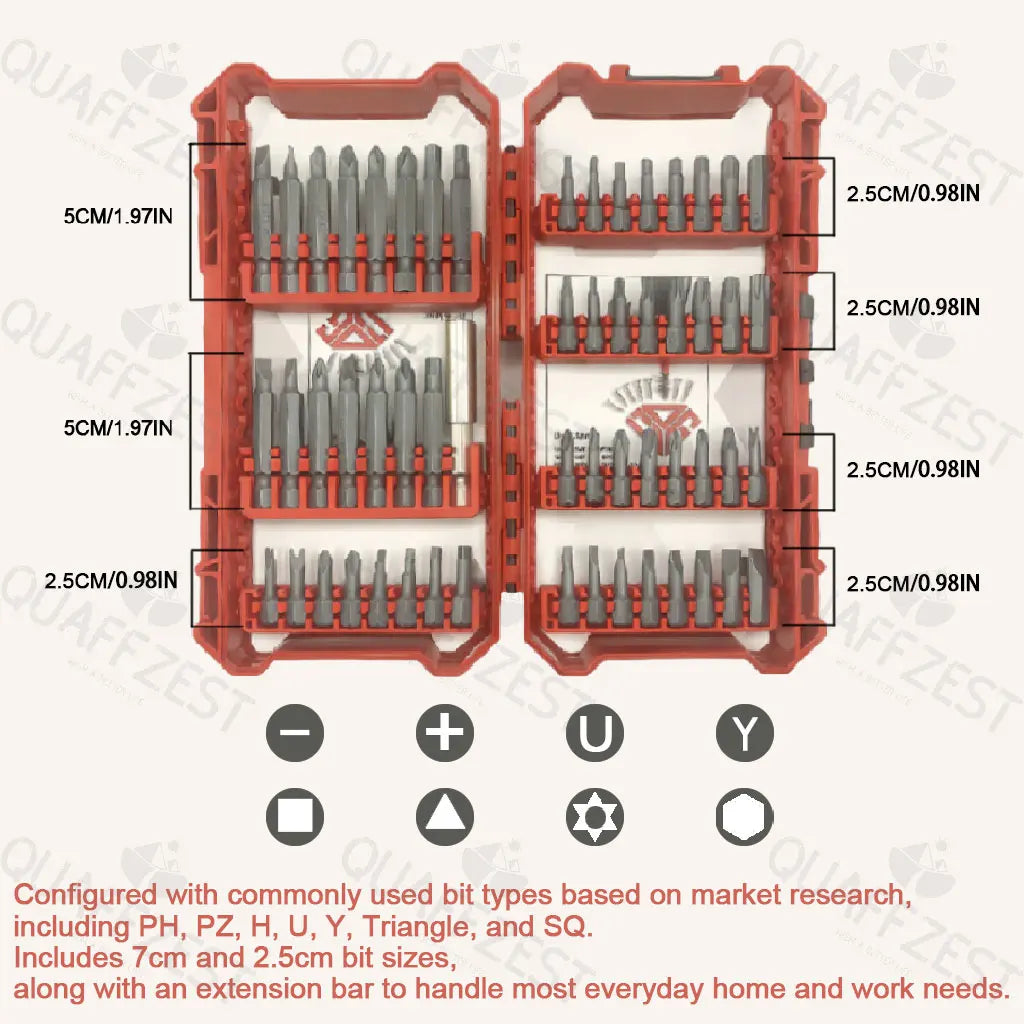 56Pcs Screwdriver Bit Set Colorful Security Bits Electric Screwdriver Set with Case Quake