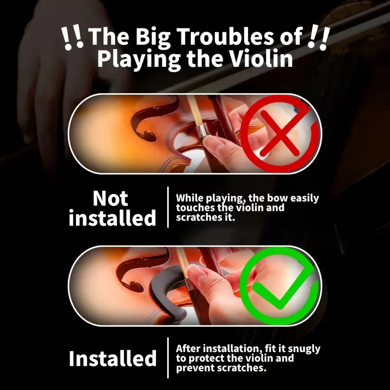 4/4Size Rubber Violin Protective Sleeve,Violin Waist C Clip Protector for Beginners,Easy to Install,Violin Replacement Accessory Quake
