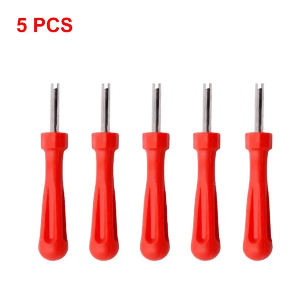 1/2/5pcs Portable Plastic Valve Core Remover/Installer Metal Single-head Tyre Wrench Tire Screwdriver for Car Motorbike Truck Quake 5pcs