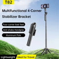Portable T82 Selfie Stick Tripod Bluetooth Wireless Stabilizer for Live Vlog Video Recording Anti - Shake Phone Camera Mount Quake Default Title