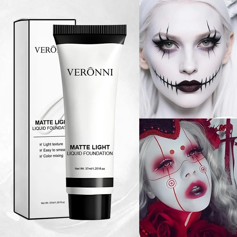 Halloween Pure White Makeup Foundation Mixable Pure White Foundation Adjuster Concealer Face Paint Makeup Clown COS Carnival Quake