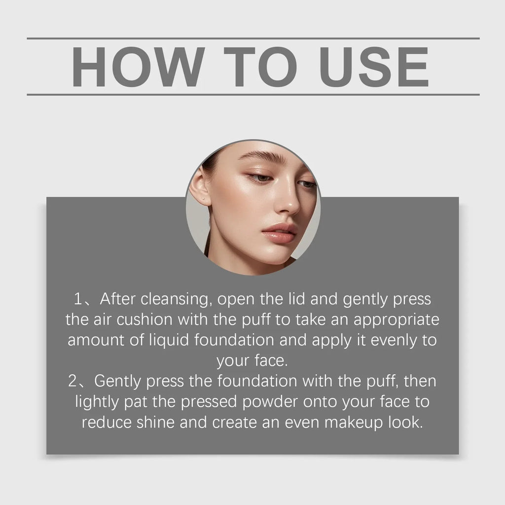Zephoco2-in-1Cushion Foundation Lightweight Hydrating Long Lasting Daily Wear Photo Ready Ideal for Graduation And Party Makeup Quake