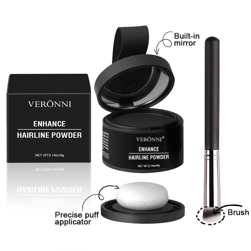 VERONNI Hairline Line Shadow Contouring Powder-Hair Repairing and Shadow Filling Powder Forehead Hairline Replacement Makeup Quake