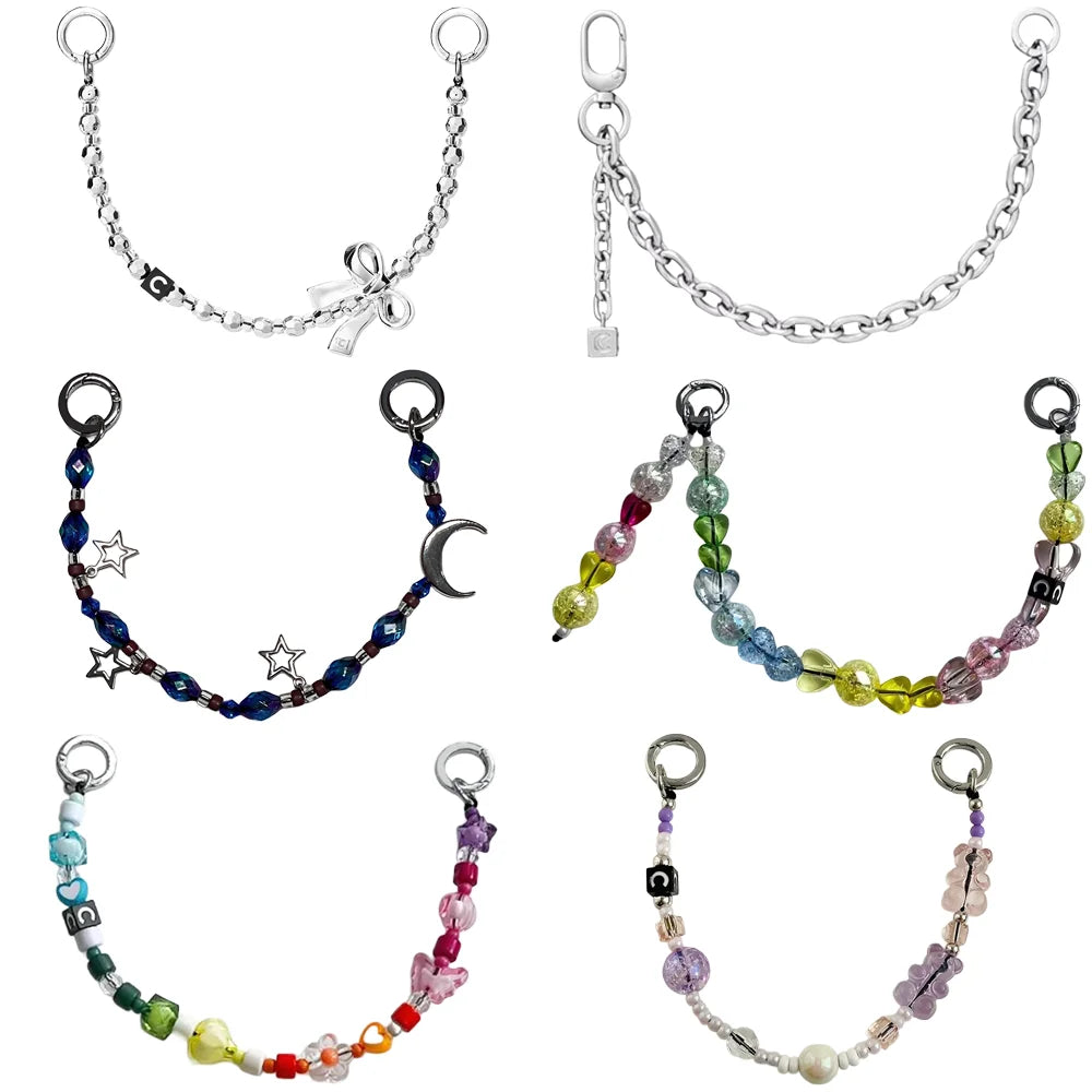 Double Rings Hanging Phone Charm Accessories for Galaxy for IPhone 12 13 14 15 16 17 18 Pro Max Case Quake
