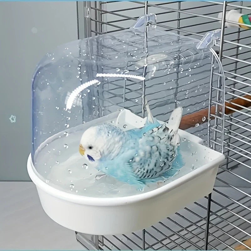 1PCS Hanging Bird Bath Cube Parrots Bathtub Shower Box Cage Accessory For Little Bird Canary Budgerigar Cockatiel Lovebird ﻿ Quake