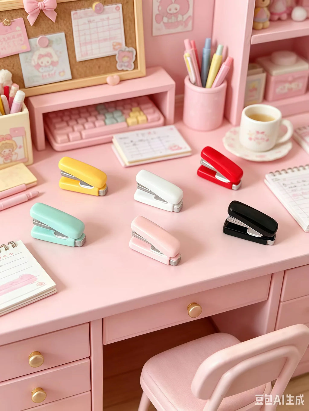 20Pcs Cute Dollhouse Miniature Resin Stapler Model Simulation Classroom Accessories Dollhouse Decor Stationery Children's Toys Quake