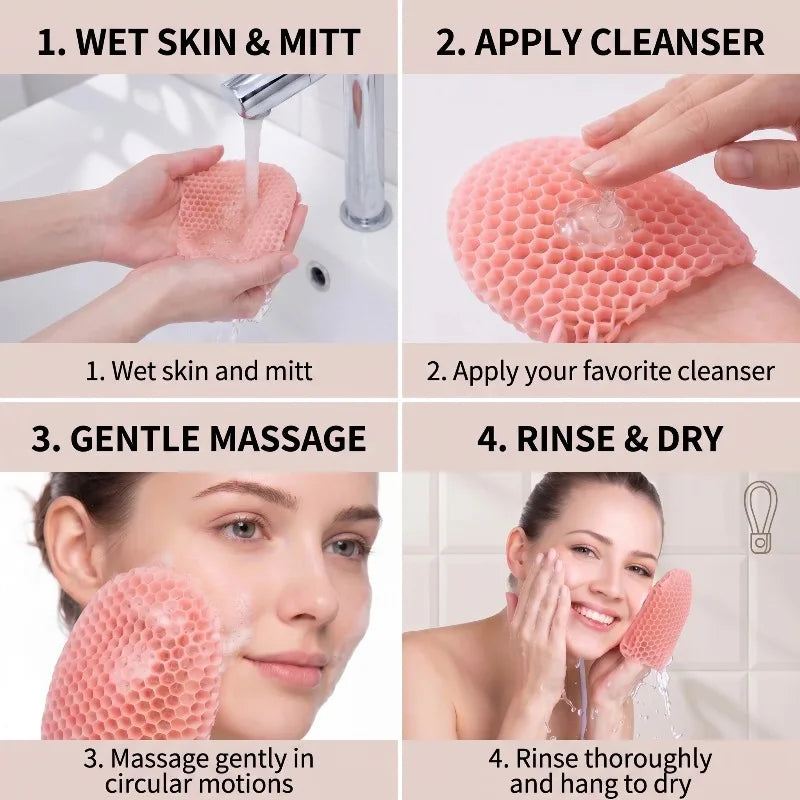 Honeycomb Facial Cleansing Scrub Finger Sleeve Gentle Exfoliating Face Washer Skin Care Pore Cleaning Massage Tool Quake