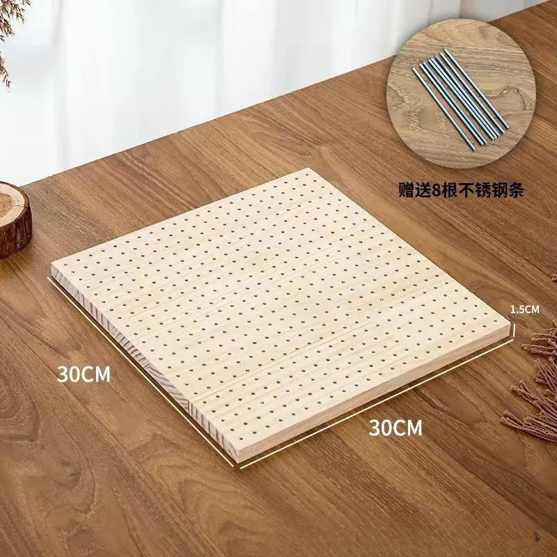 Wooden Crochet Blocking Board with Grid and Pins for Knitting Granny Squares Projects DIY Craft Gift for Beginners Adults Quake Wood square 30cm