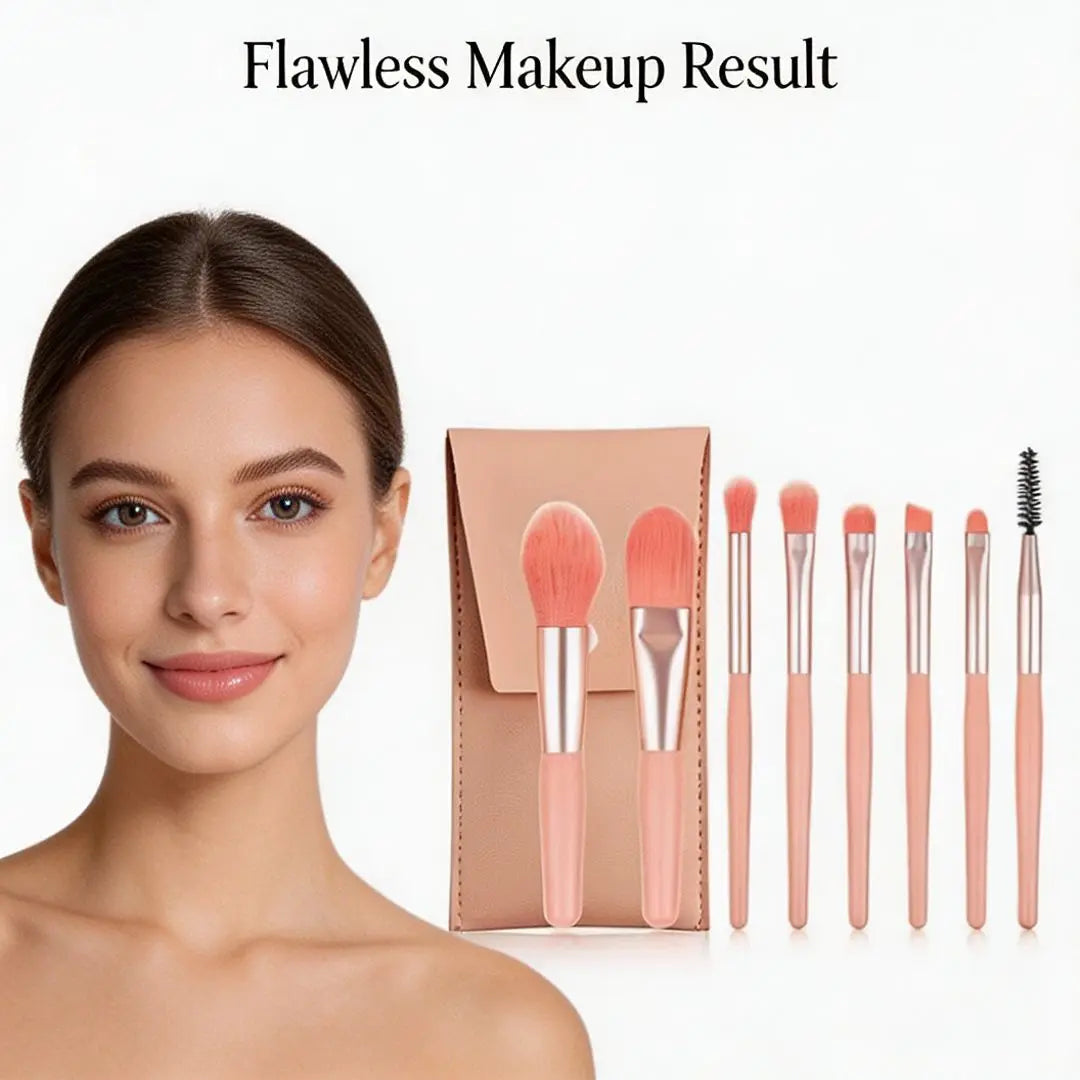 8Pcs Mini Macaron Makeup Brushes Set Cute Eyeshadow Brush with Portable Case Cosmetic Tools Graduation Gift for Girls Quake