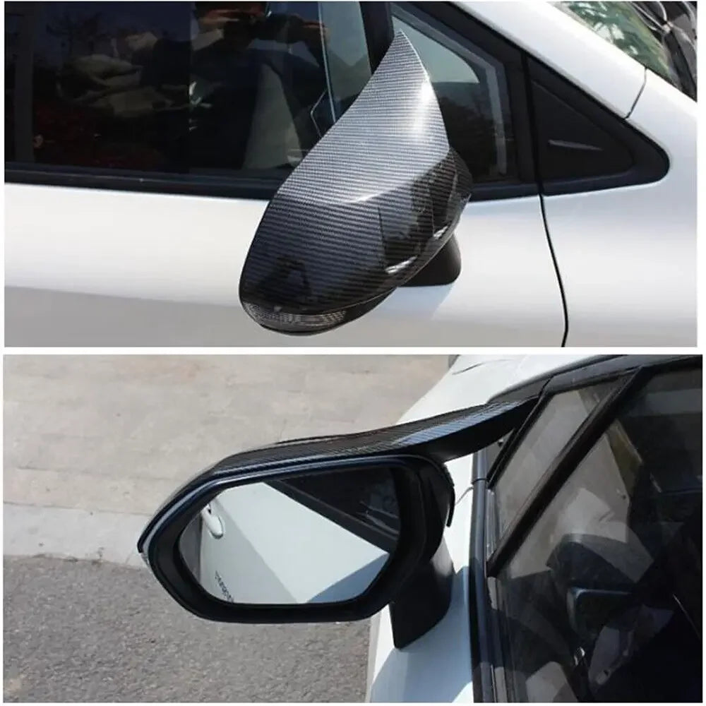 For Toyota Corolla 2019-2023 Car Rearview Side Mirror Cover Horn Wing Cap Exterior Door Rear View Case Trim Shell Housing Add on Quake