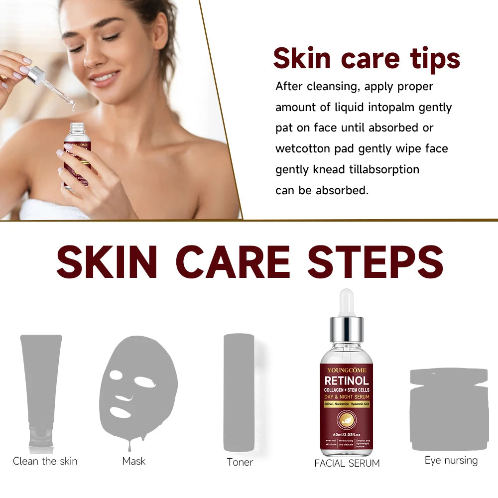 Retinol Day & Night Serum Face Serum Liquid Serum For Face Hyaluronic Acid Moisturizing Nourishing Skin Care Product Korea 2025 Quake