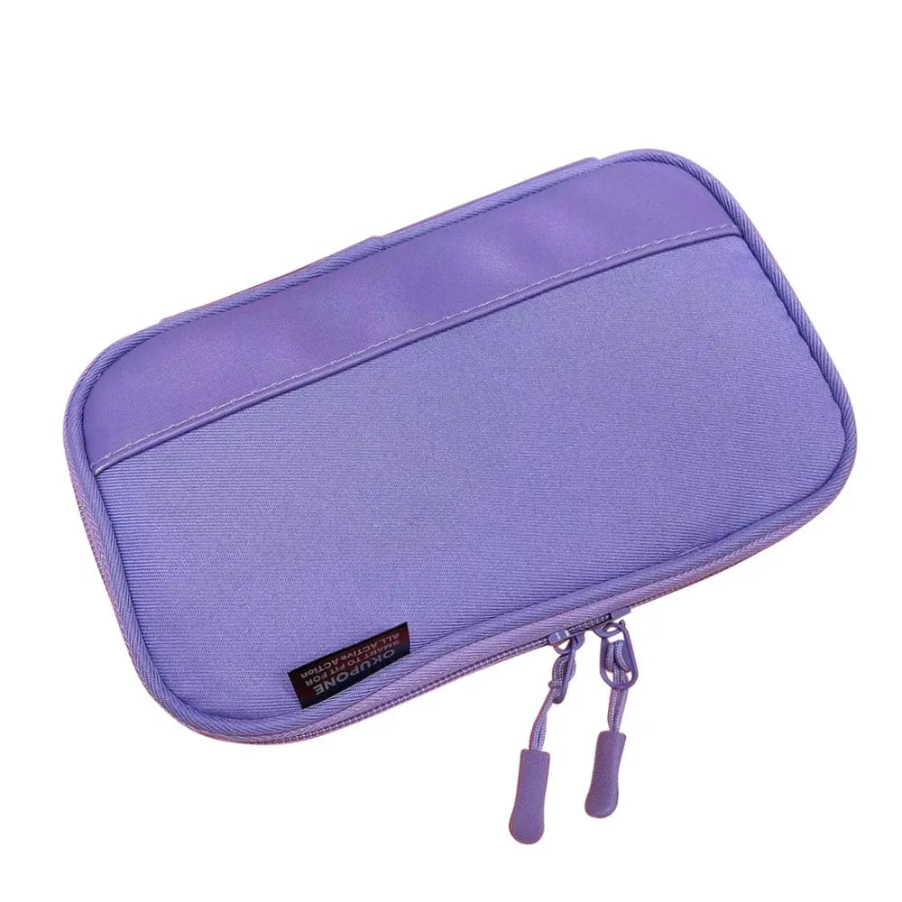 New Oxford Pen Bag Ultra-thin Portable Stationery Pouch Multi-functional Stationery Organizer Students Gift Quake Purple