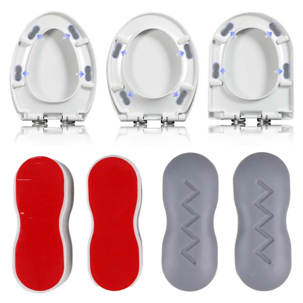 4 Pieces Seat Bumpers Universal Stopper Anti Slip with Strong Adhesive Universal Seat Replacement Bumpers for Home Toilet Seat Quake StyleA