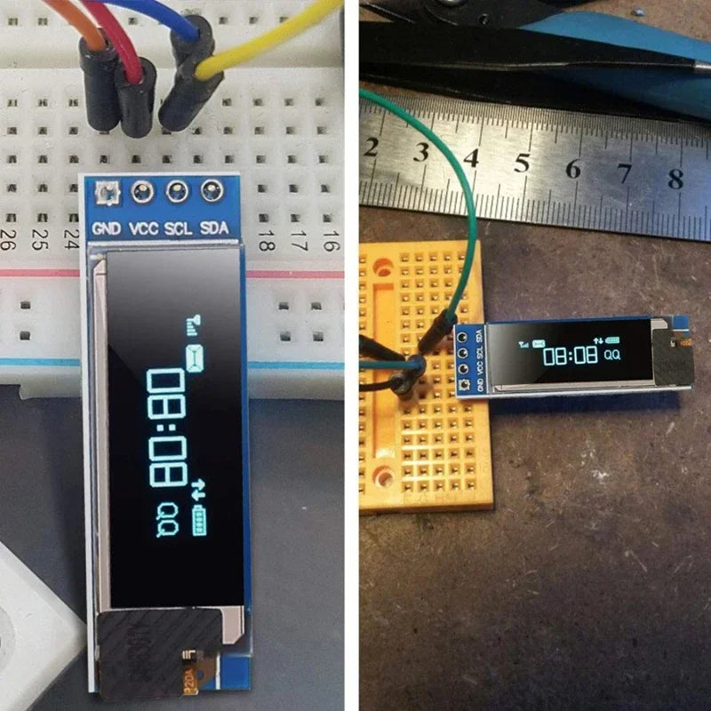 I2C -OLED Display Module- 0.91 Inch I2C SSD1306- OLED Display Module White / BLUE I2C OLED Screen Driver DC 3.3V~5V for Arduino Quake