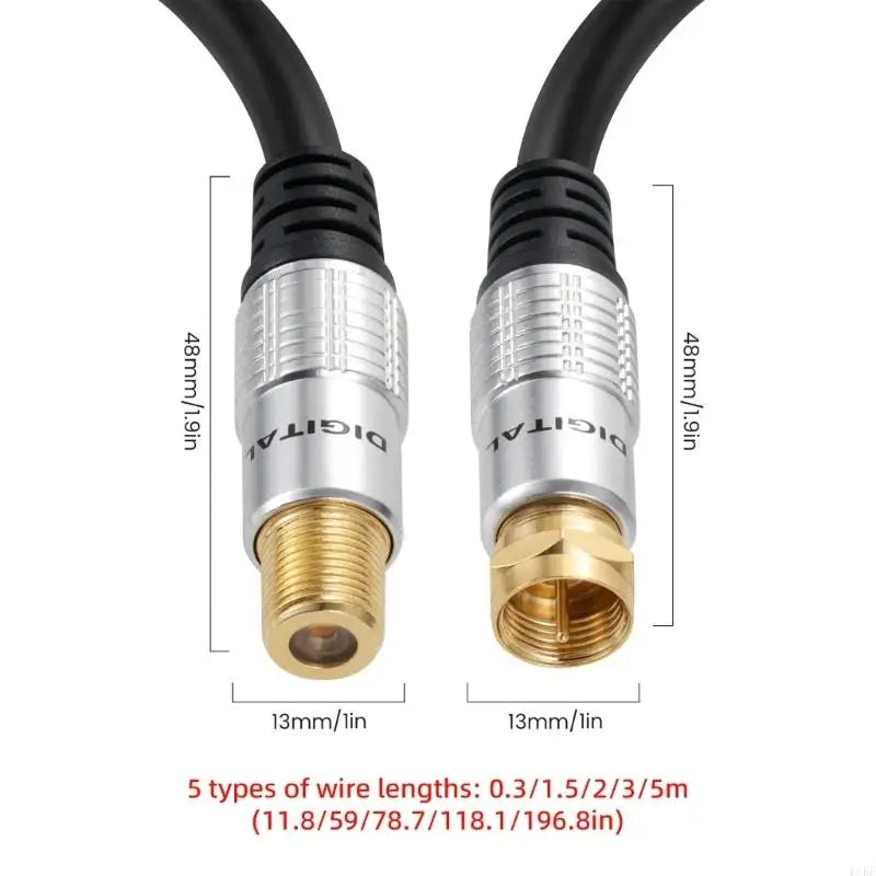 Aerial Extension Cable, TV9.5 Female to F Male Threaded Coax Cord for Home Antennas, Receiver 30Cm-500Cm K1KF Quake