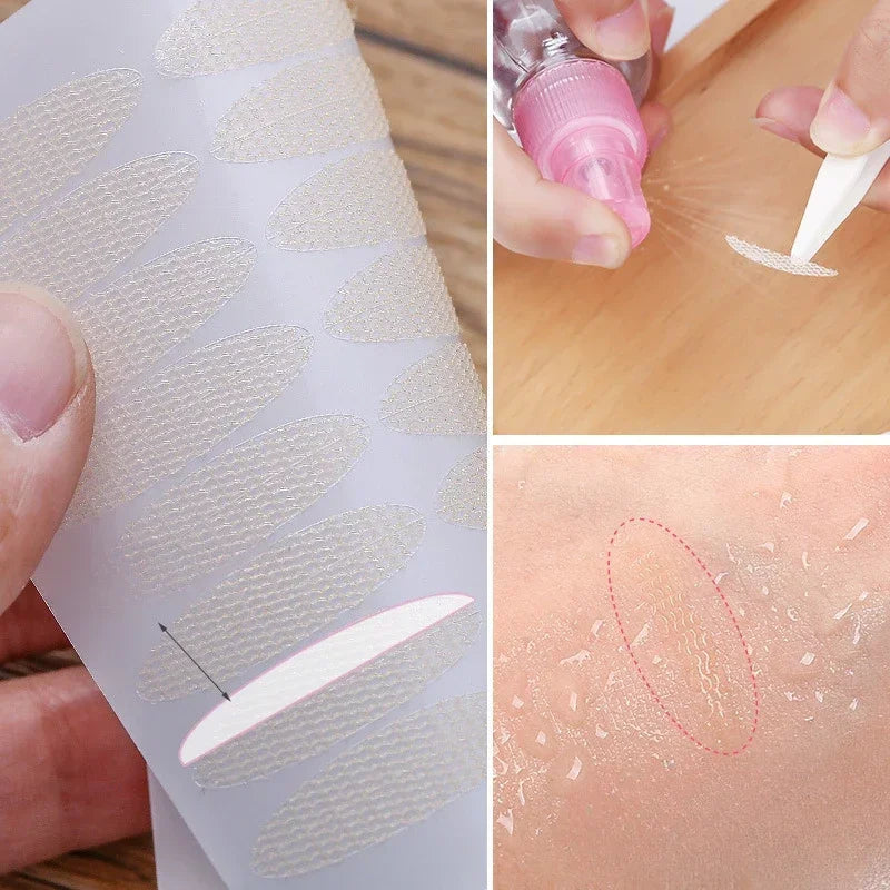 72-240pair Gauze Lace Mesh Olive-shaped Eyelid Paste-shaped Invisible Natural Double Fold Eyelid Shadow Tape Sticker Beauty Tool Quake