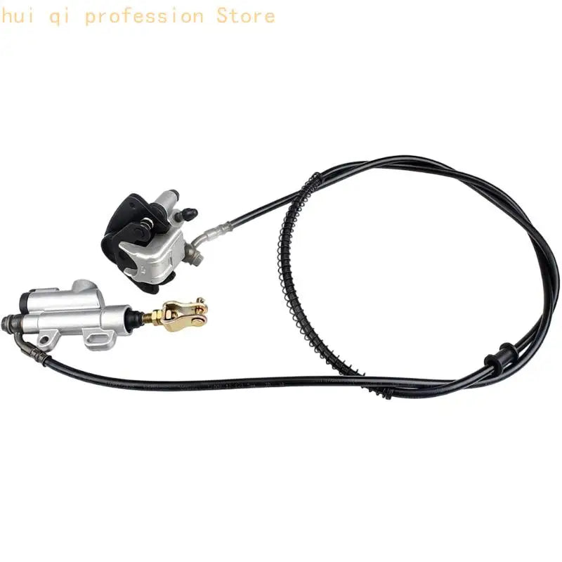 Rear Brake Assembly with Hydraulic Brake Pump, Hose and Caliper, Foot Brake Replacement Part for 50-110CC Repair H8WE Quake