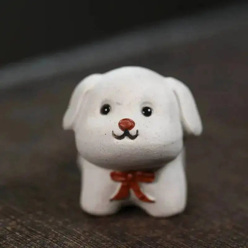 Zisha Zodiac Dog Tea Pet Wealth Nurturing Tea Tray Tea Table Ornament Accessories Shiba Inu Tea Plaything Quake