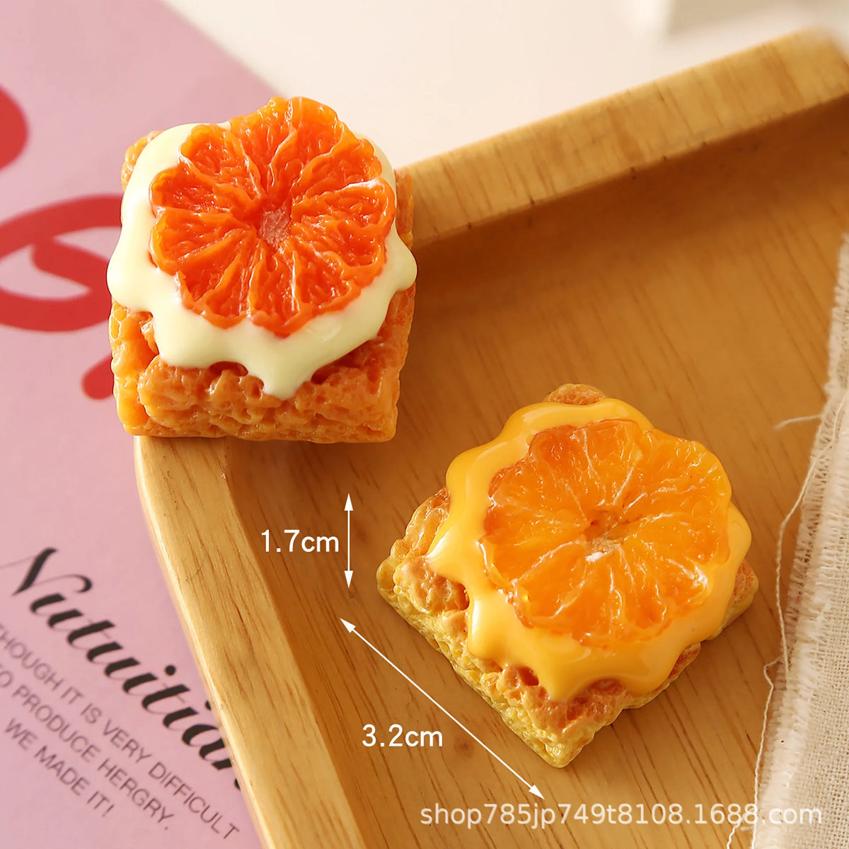 5pcs Sweet Resin Kawaii Orange Cream Toast Flatback For Simulation Food Play Toys Cabochon DIY Crafts Decoration Accessories Quake
