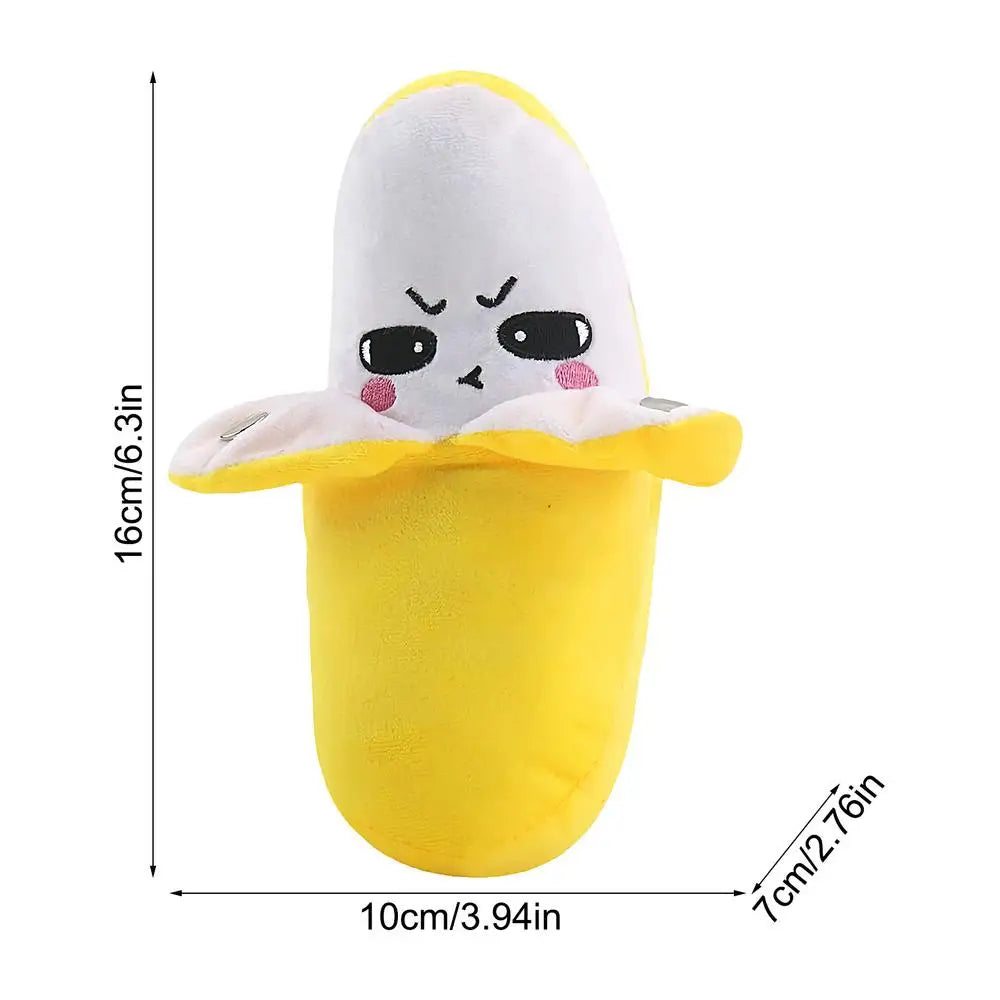 Stuffed Banana Touch-Sensor Cute Expression Doll Plush Musical Piano Fake Banana for Kids Young Children Birthday Party Sofa Quake Yellow