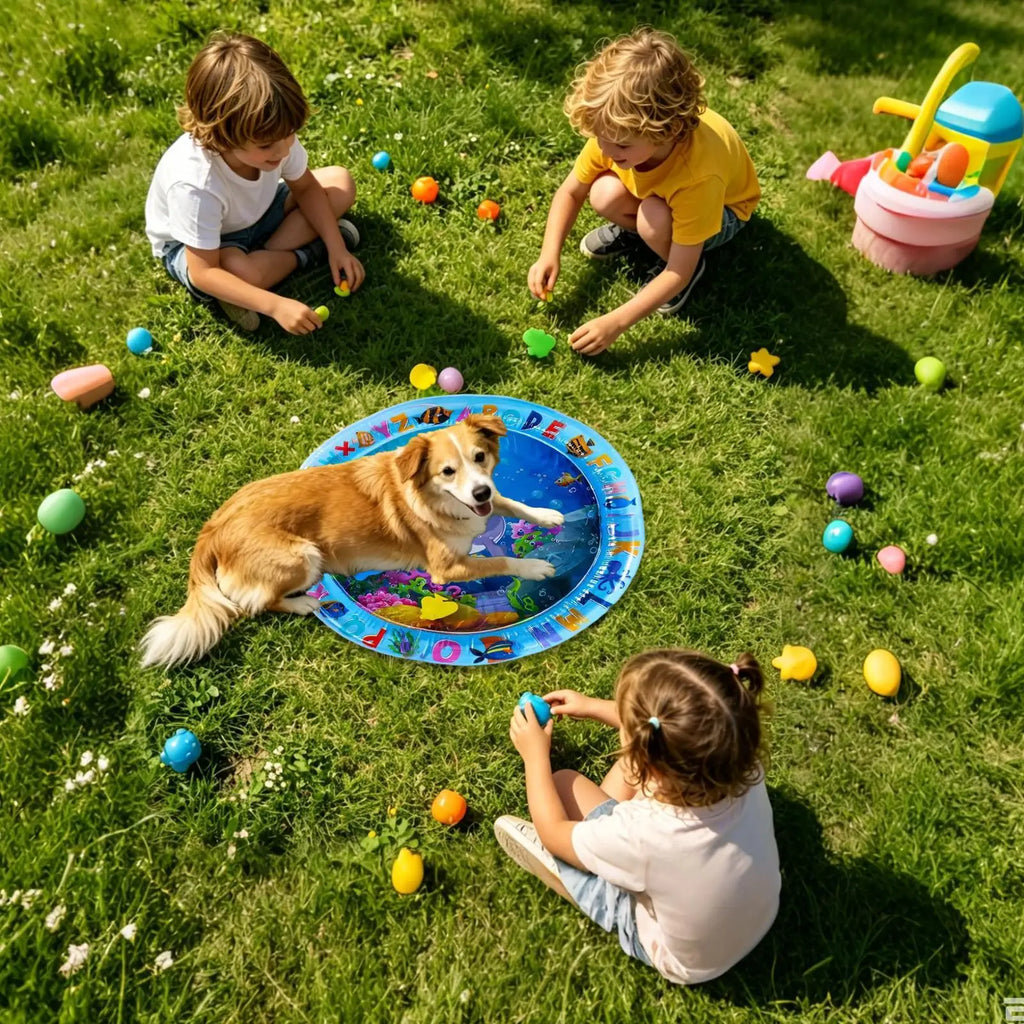 Thicken Interactive Cat Play Mat Water Bed Sensory Pet Supplies for Puppy Kitten Indoor Outdoor Home Living Room Balcony Summer Quake