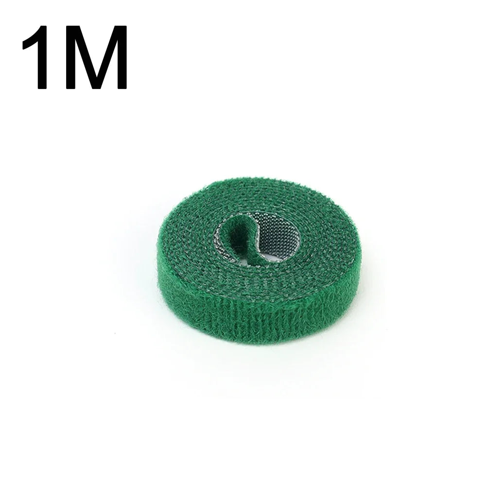 5/1Roll Nylon Plant Ties Plant Bandage Hook Tie Loop Adjustable Plant Support Reusable Fastener Tape for Home Garden Accessories Quake 1M 5Rolls