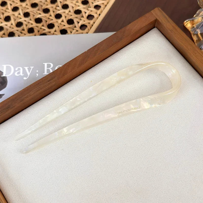 Hair Stick for Women Girls Retro Elegant Chinese Style Hair Styling Accessories Hairpins Barrettes Headdress Headwear Quake white