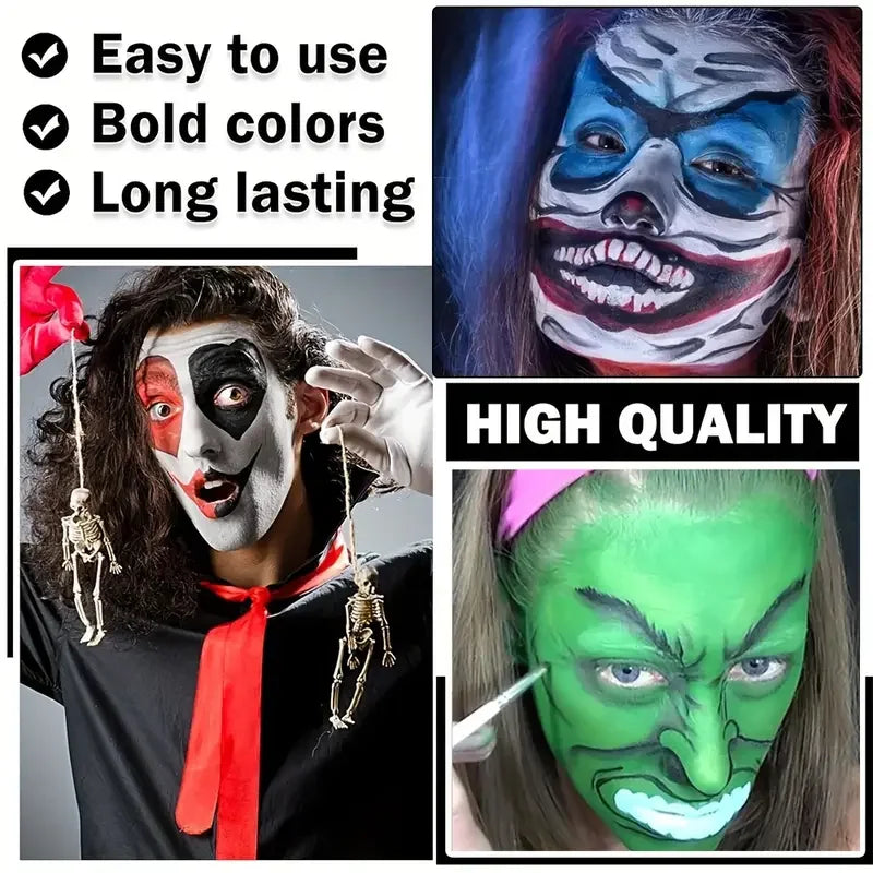 30G Water Solubility Monochromatic Body Paint Black And White Makeup Face Paint Halloween Party Waterproof Makeup Body Painting Quake