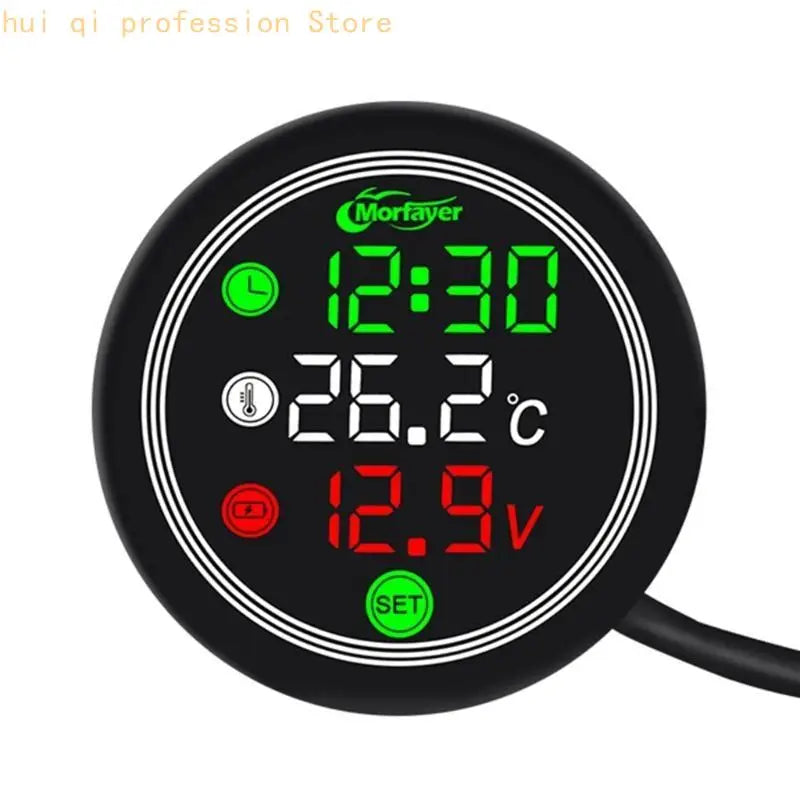 4 in 1 Timer Time Thermometer Voltmeter Timer Time Water/Air Temp Meter H8WE Quake Air temperature CN