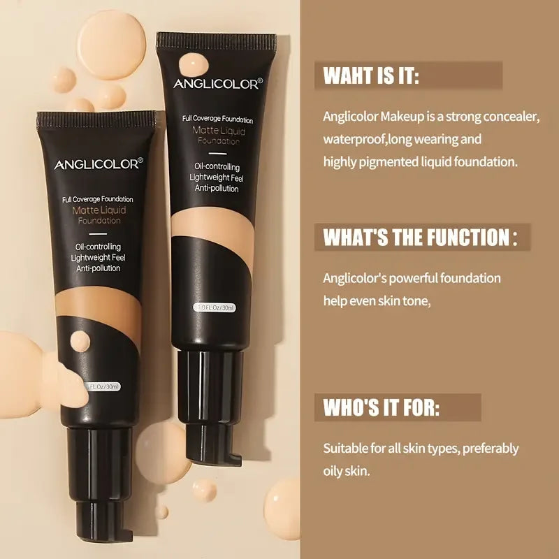 5 Colors Long-Lasting Liquid Concealer for Face and Eyes Concealer for Freckles,Acne Marks,Dark Circles,Moisturizing Foundation Quake