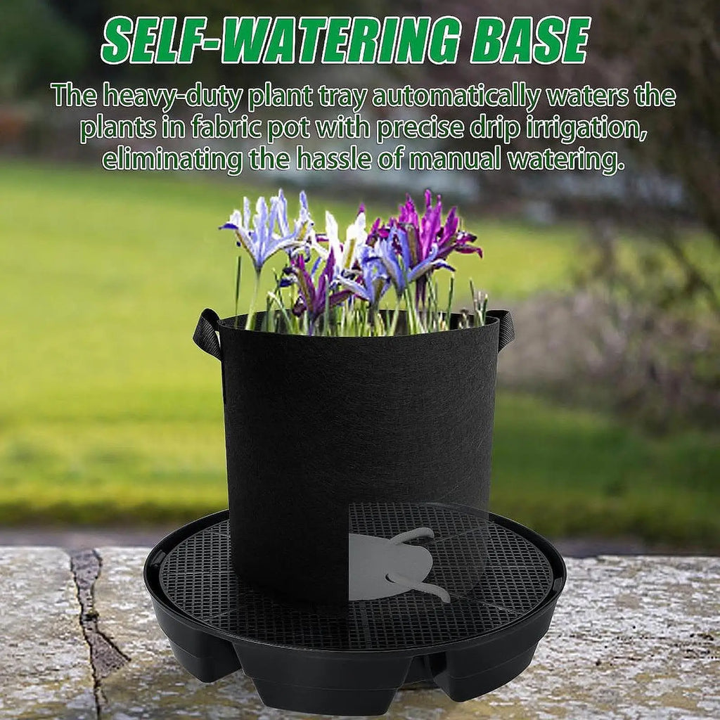 Self Watering Pot Base Set Easy Care Bottom Watering Tray Indoor Plant Stand for Office Flower Pot Quake Default Title