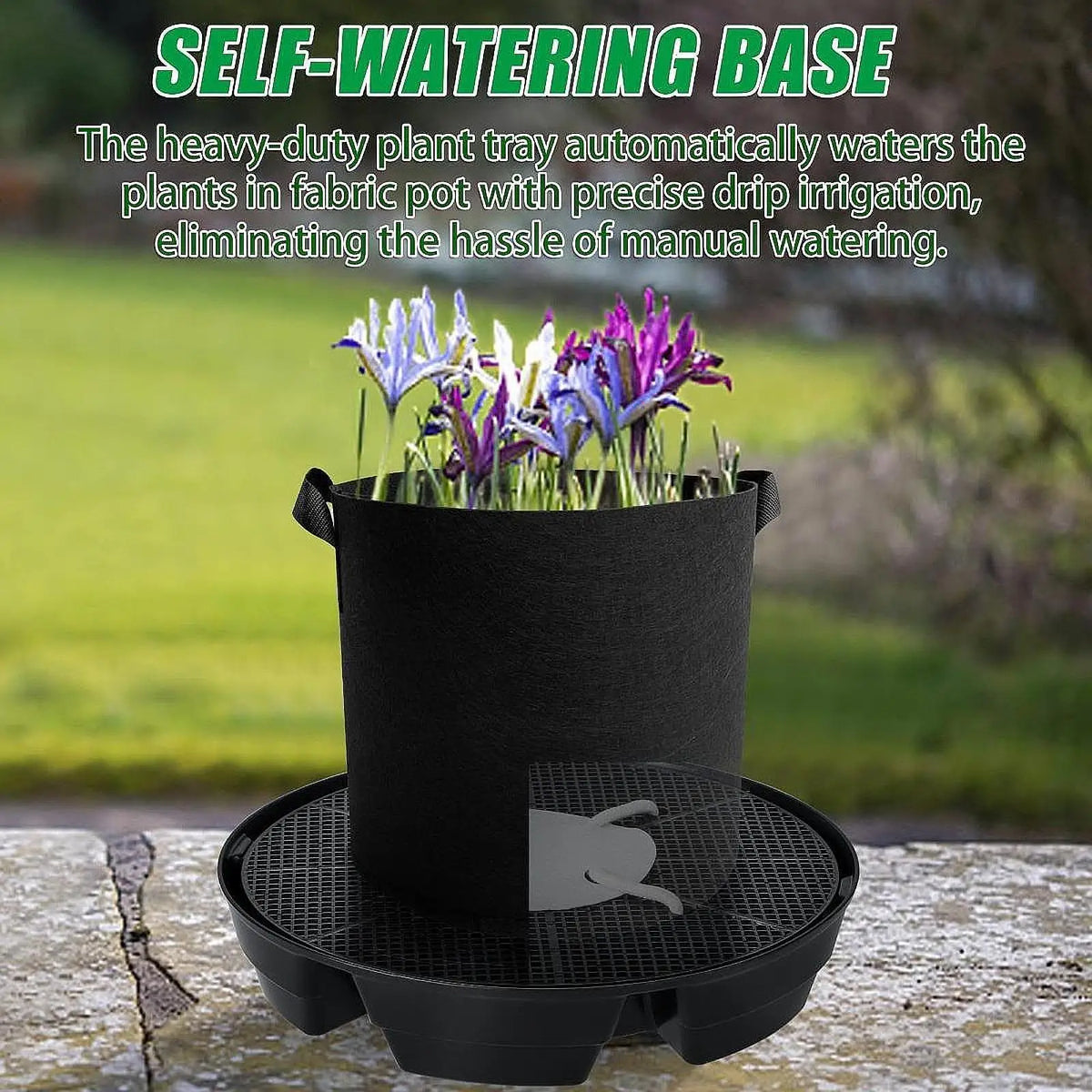 Self Watering Pot Base Set Easy Care Bottom Watering Tray Indoor Plant Stand for Office Flower Pot Quake Default Title