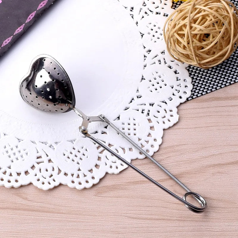 New stainless steel heart-shaped tea tongs/infuser/strainer - tea accessories for home tea ceremony Quake