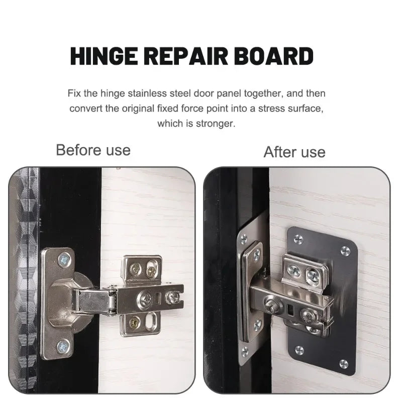 20/2PCS Stainless Steel Hinge Fixing Plate Kit Cabinet Door Hinge Repair Plate Bracket with Mounting Screw for Kitchen Furniture Quake