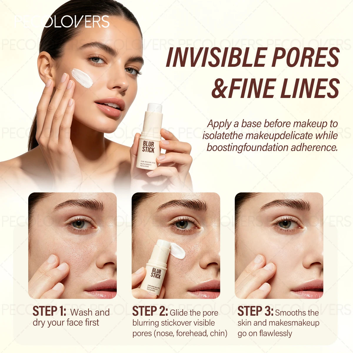 1PC Facial Primer Stick, Conceals Facial Flaws and Spots, Waterproof and Long-Lasting, for Makeup Application Quake