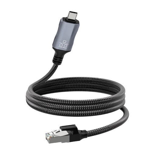 1.8m Long USB C to RJ45 Gigabit Ethernet Cable Braided Fast Speed Corded Internet Cord for Laptops Tablets K1KF Quake