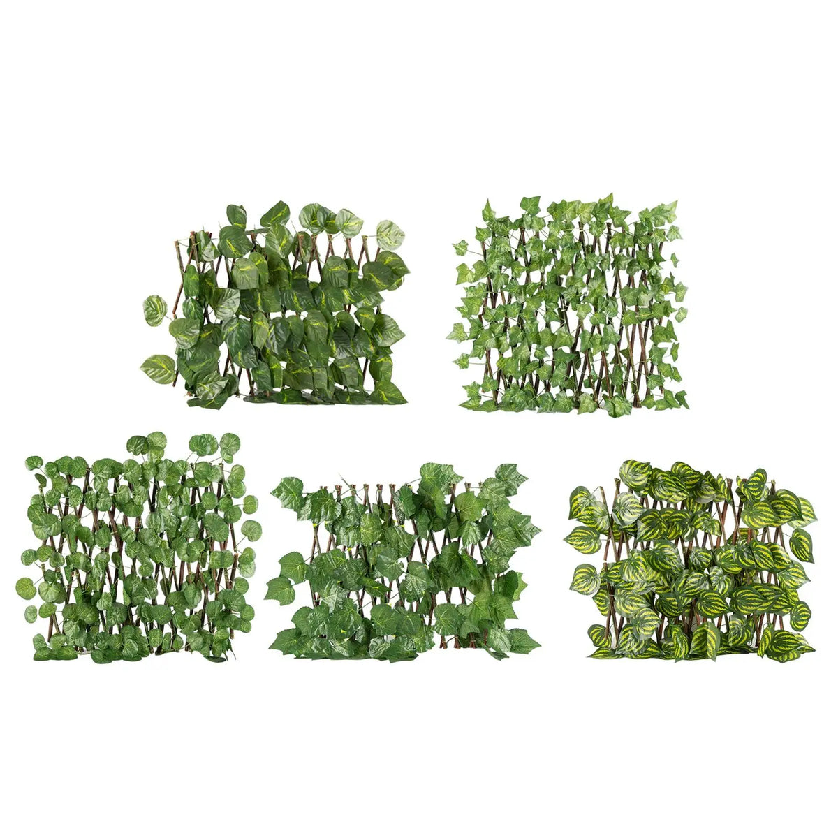 Wooden Expandable Fence Artificial Ivy Leaf Privacy Trellis Outdoor Garden Border for Home Yard Decoration Quake