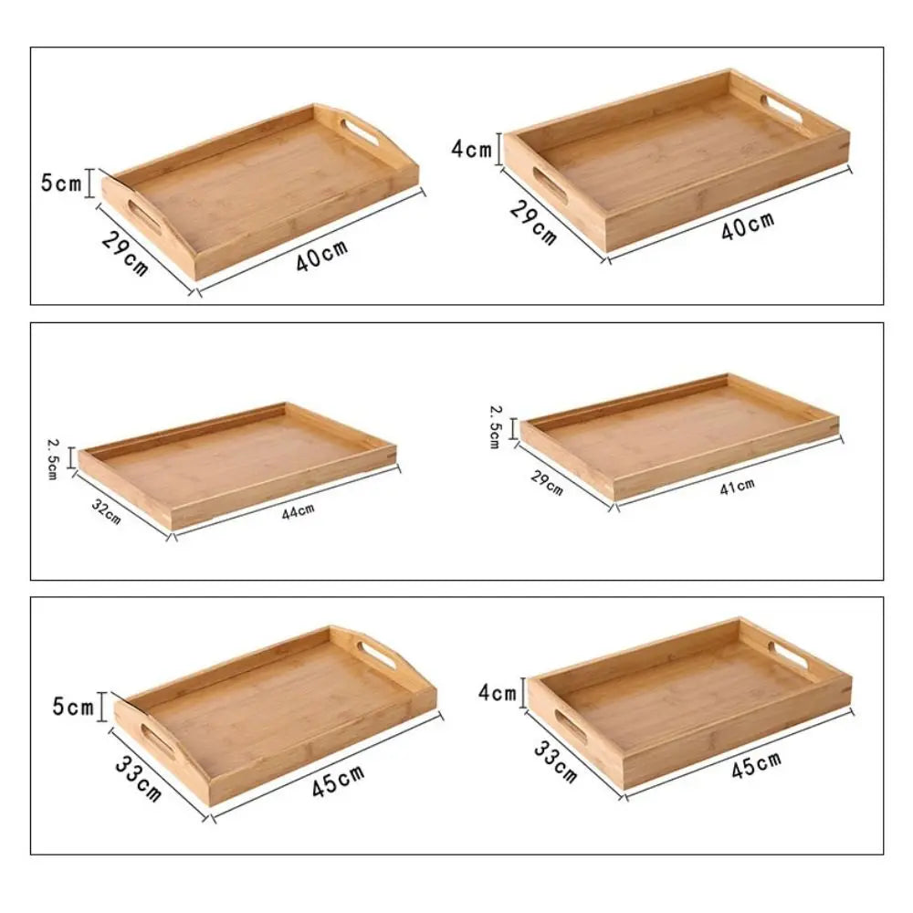 New Rectangular Storage Tray household Solid Wood Tea Tray Bamboo Water Cup Plate Home Living Room Quake