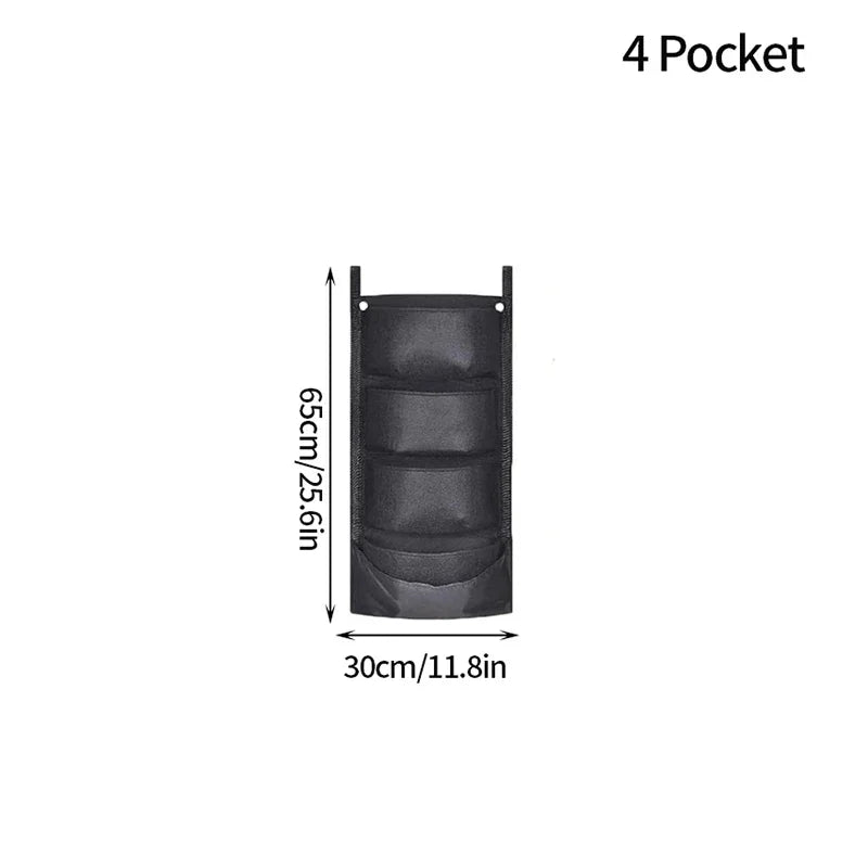 Vertical Felt Bag Planting Bag Greening Plant Wall Cultivation Bag Seedling Bag Plant Wall Hanging Bag Quake 1pc 4Pocket 65x30CM