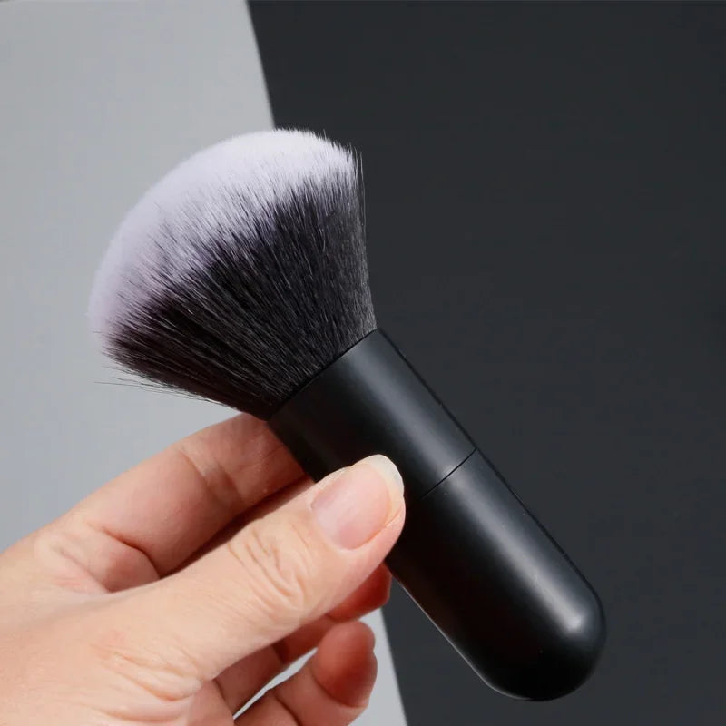 Large Round Handle Powser Brush Black Makeup Brushes Fluffy Soft Professional Powder Foundation Blush Brush Cosmetic Accessories Quake