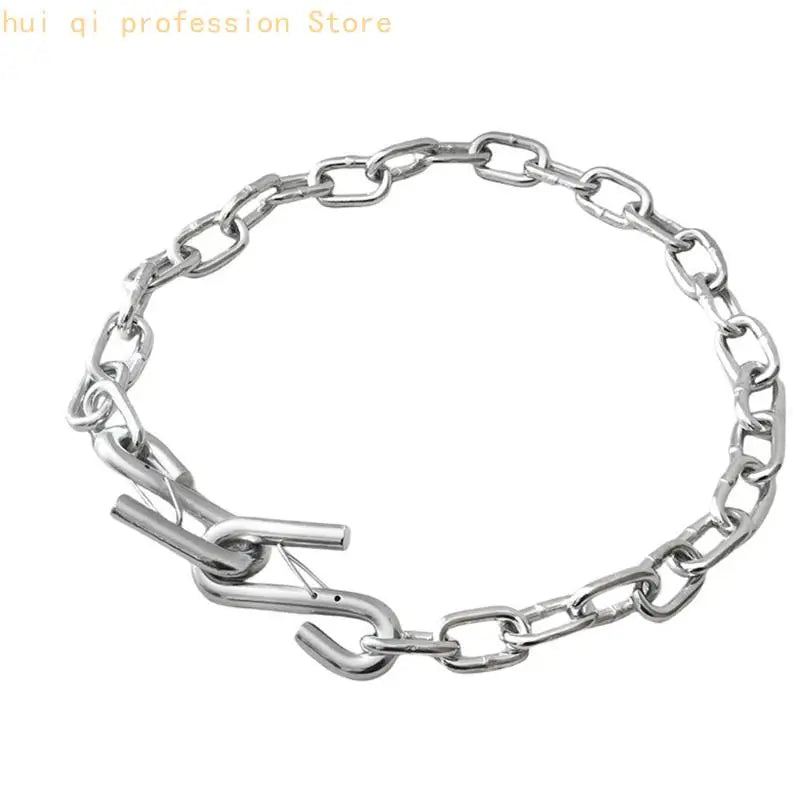 Vehicle Transport Tow Chain 1 Meter Coated Metal Safety Chain with Hook for Trailer Towing, Backup Connection and Storage Quake