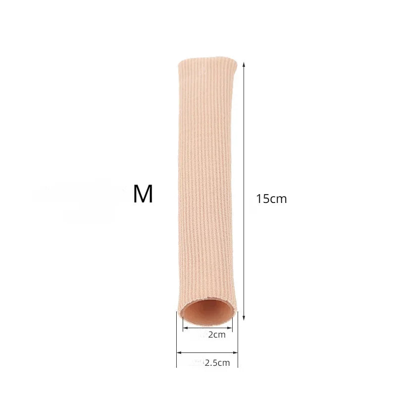 15cm Silicone Tube Toe Gel Protector Cover Finger&Toe's Fabric Gel Bandage Corns Blisters Calluse Pain Relief Soft Pads Insoles Quake M (2x15cm)
