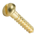 New Fasteners Slotted Drive Tapping Solid Brass Round Head Wood Screws Minus Quake M4 x 30mm 20 pcs