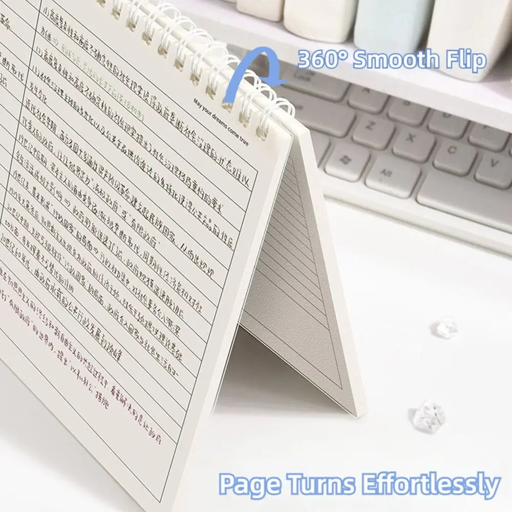Simple Thicken Paper Coil Notebook Grid/Horizontal Lines Partition Design B5 Notepad Flip-up Notepad Students Quake